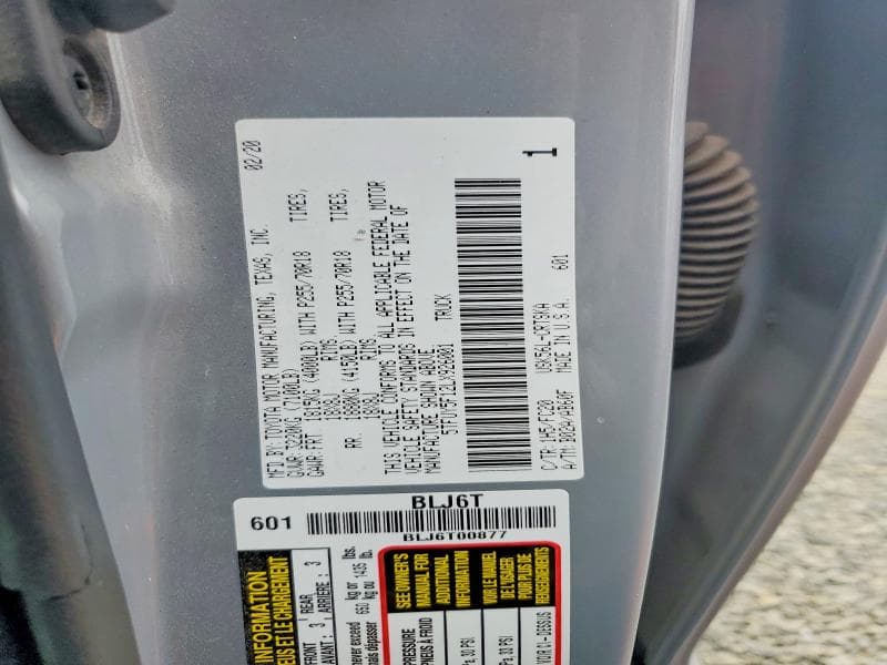 2020 TOYOTA TUNDRA SR5 SR5 12