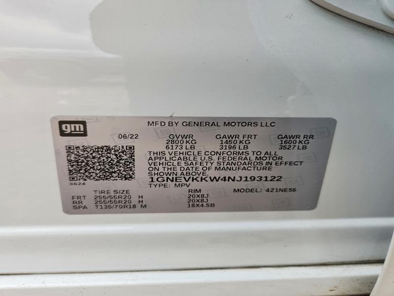 2022 CHEVROLET TRAVERSE PREMIER PREMIER 14