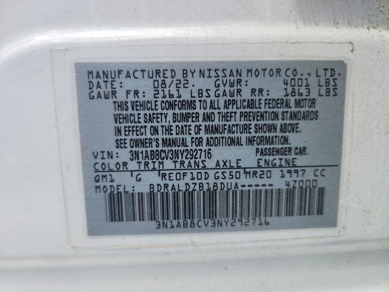 2022 NISSAN SENTRA SV SV 13