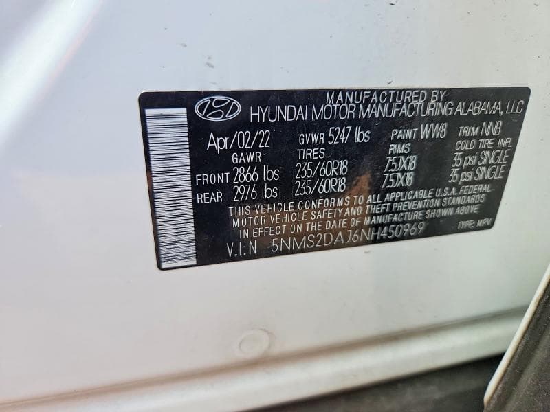 2022 HYUNDAI SANTA FE SEL 14