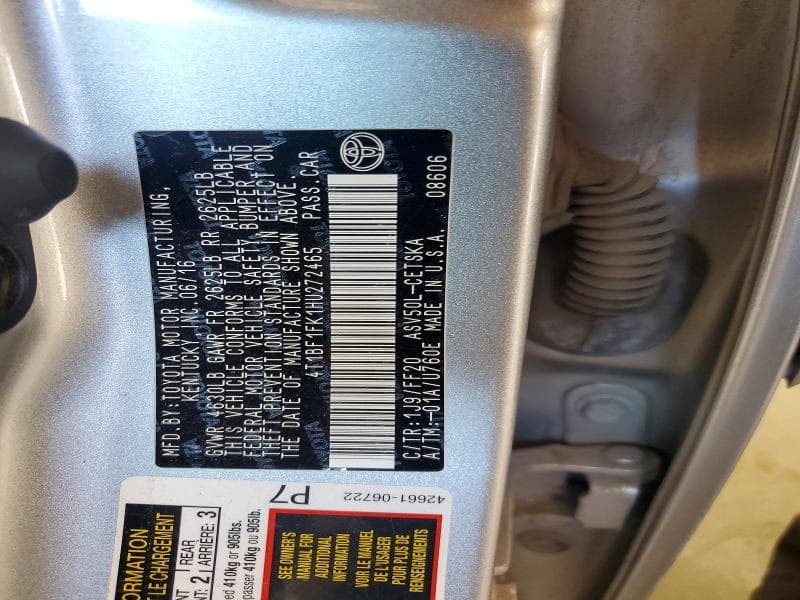 2017 TOYOTA CAMRY SE SE 12