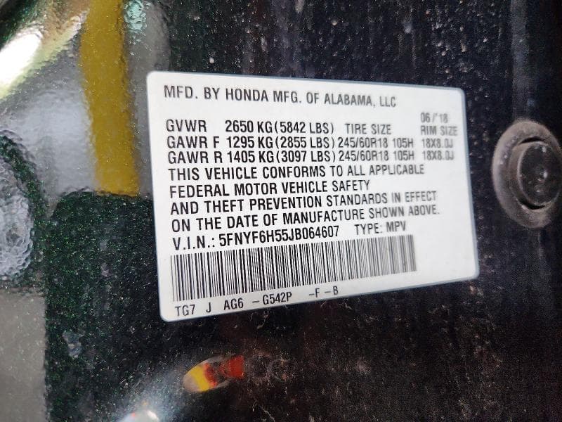 2018 HONDA PILOT EXL 13