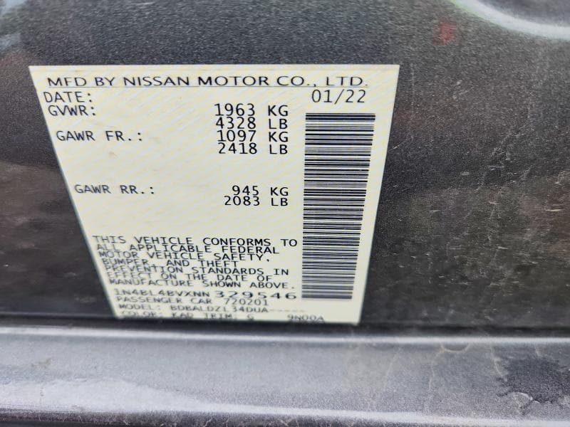 2022 NISSAN ALTIMA S 13
