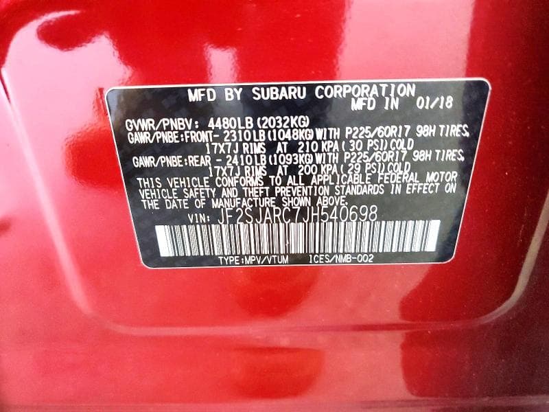 2018 SUBARU FORESTER 2.5I LIMITED 2.5I LIMITED 13