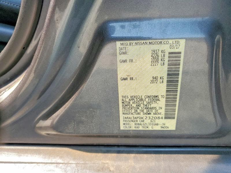 2017 NISSAN ALTIMA 2.5 S 12