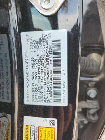 2018 HONDA ACCORD EX 12