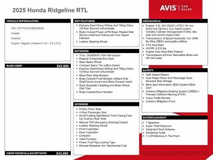 2025 HONDA RIDGELINE RTL 13