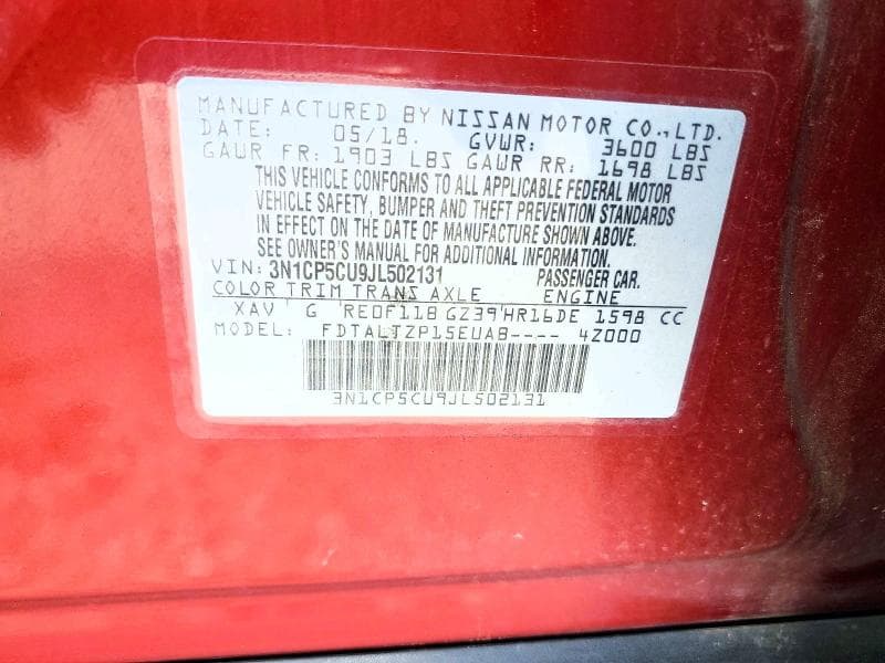 2018 NISSAN KICKS SR SR 13