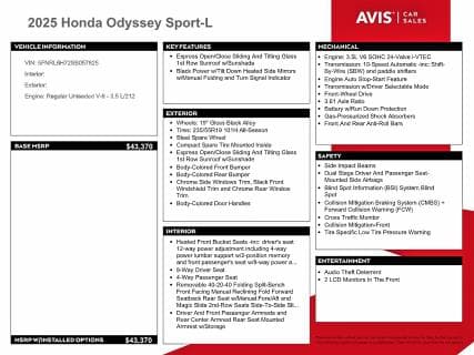 2025 HONDA ODYSSEY SPORT-L 13