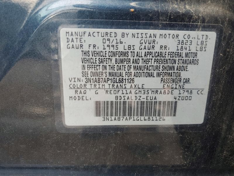 2016 NISSAN SENTRA SV 12