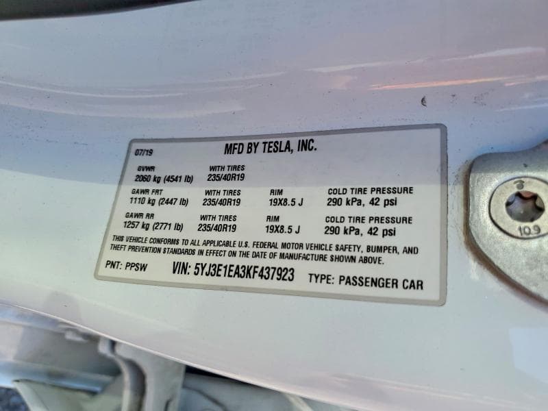 2019 TESLA MODEL 3 12