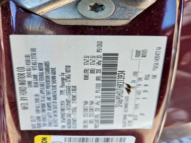2017 FORD FUSION SE 12