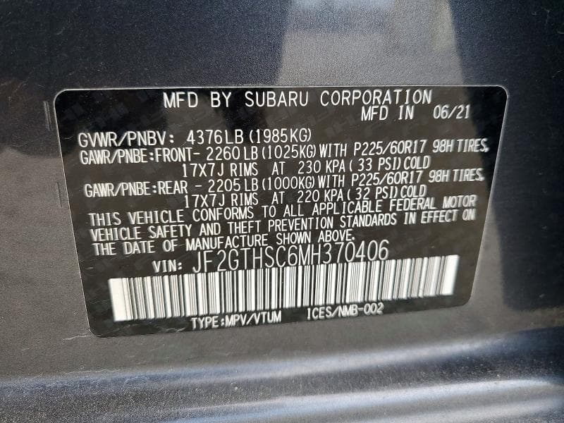 2021 SUBARU CROSSTREK SPORT 14