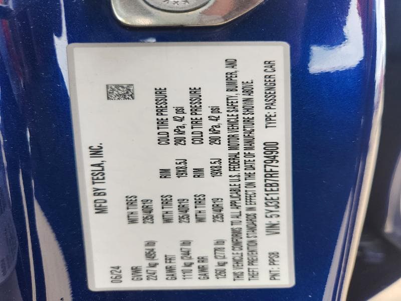 2024 TESLA MODEL 3 12
