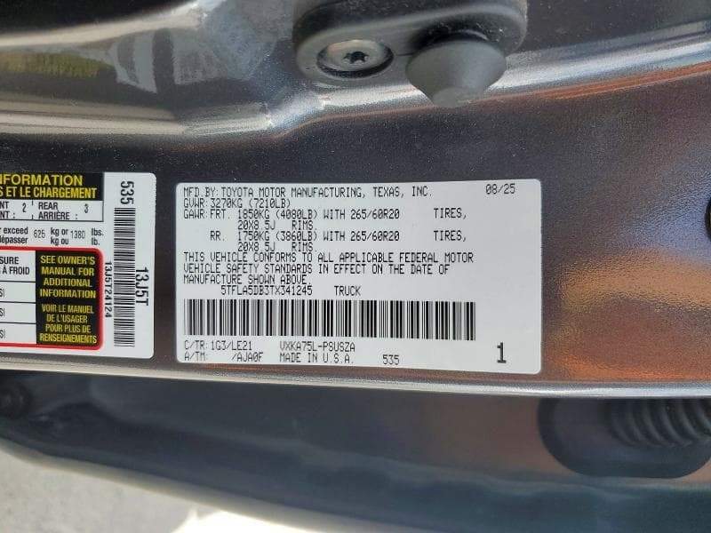2026 TOYOTA TUNDRA SR5 SR5 12