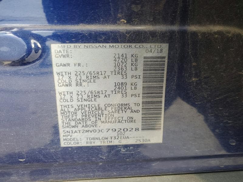 2018 NISSAN ROGUE SV 13