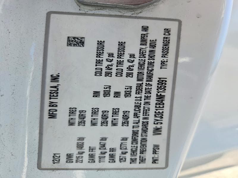 2022 TESLA MODEL 3 13