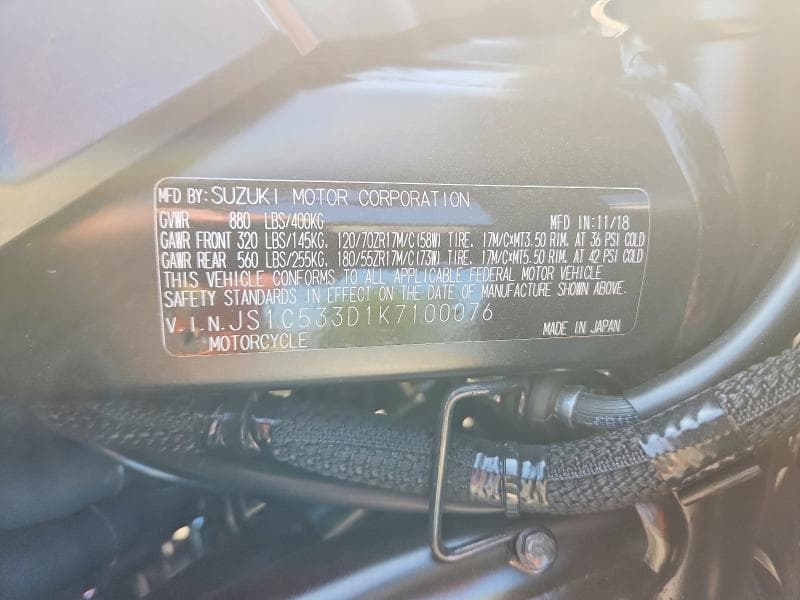 2019 SUZUKI GSX-S750 M M 9