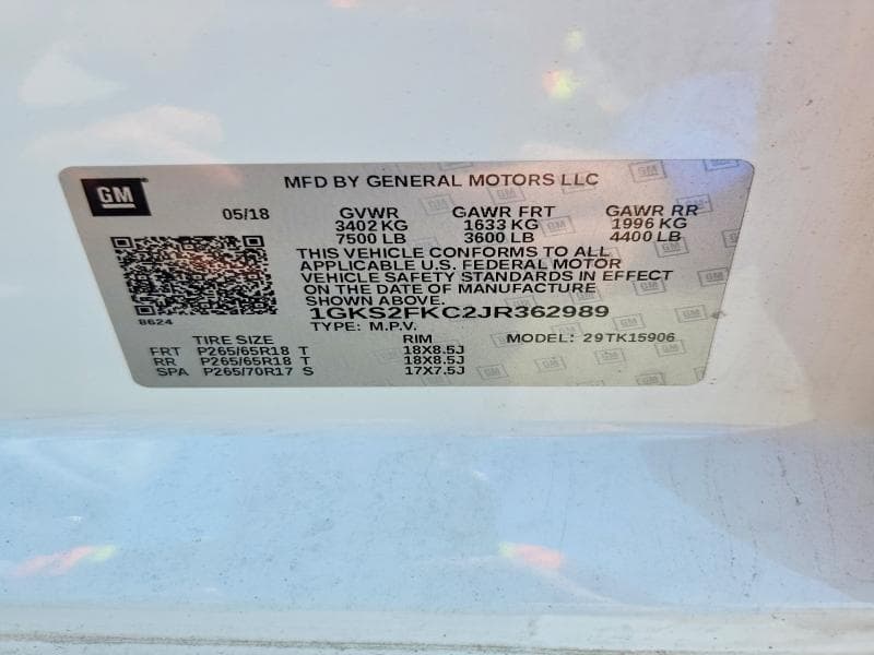 2018 GMC YUKON XL K1500 SLE K1500 SLE 13
