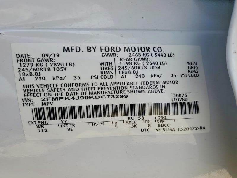 2019 FORD EDGE SEL 13