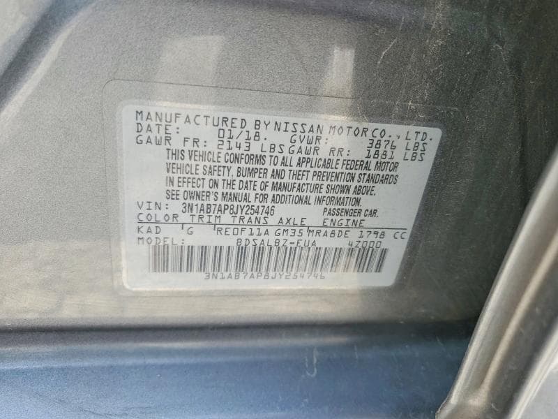 2018 NISSAN SENTRA S S 12