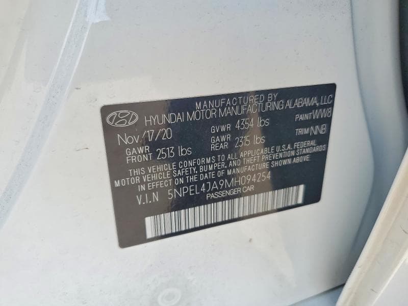 2021 HYUNDAI SONATA SEL 12