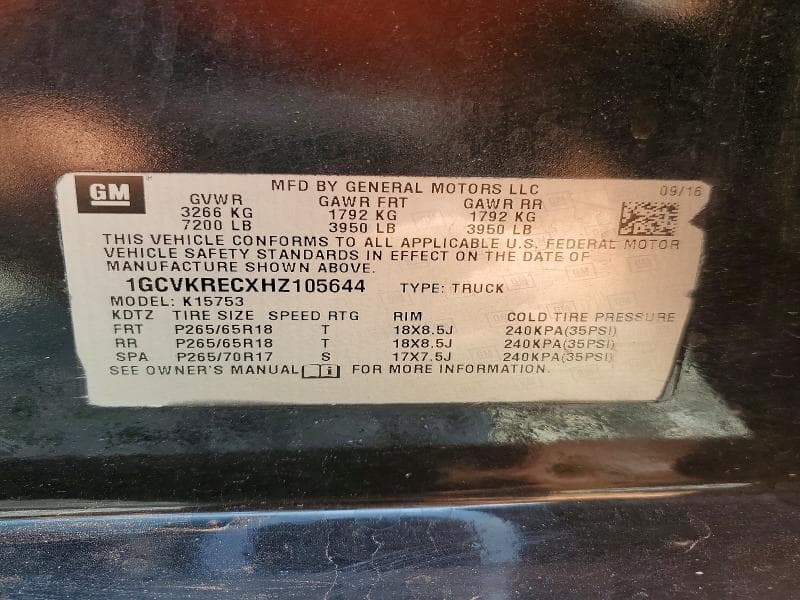 2017 CHEVROLET SILVERADO K1500 LT 12