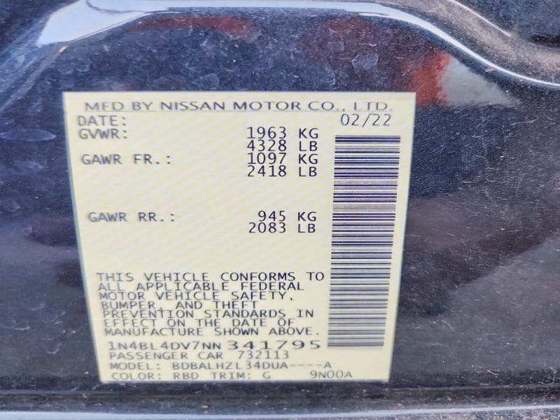 2022 NISSAN ALTIMA SV 13