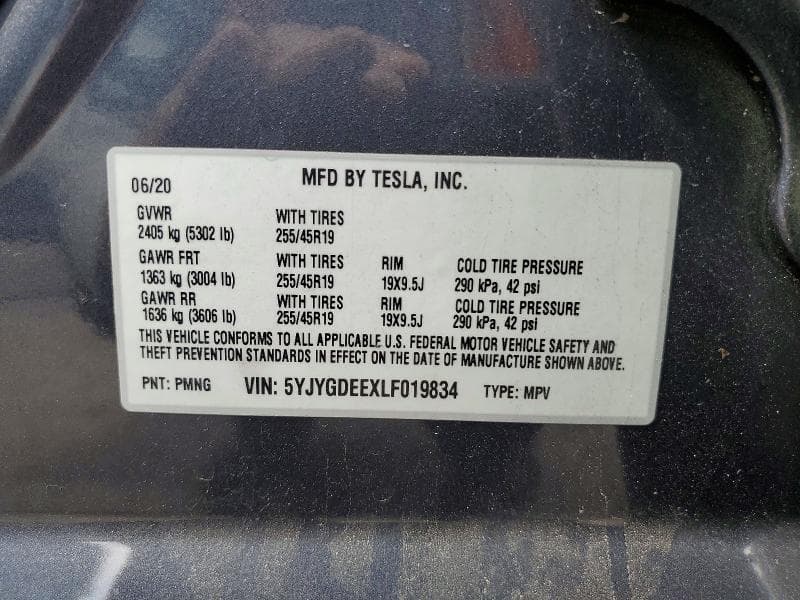 2020 TESLA MODEL Y 12