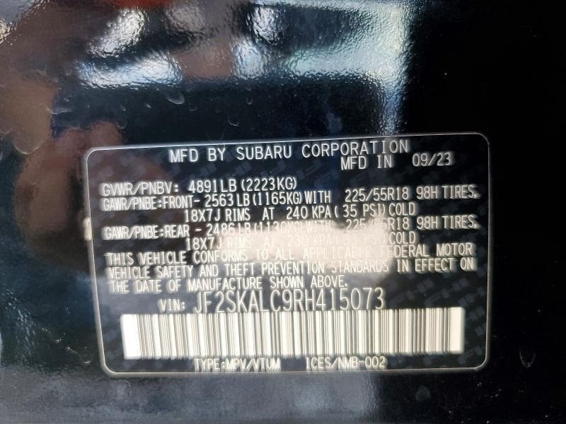 2024 SUBARU FORESTER LIMITED 13