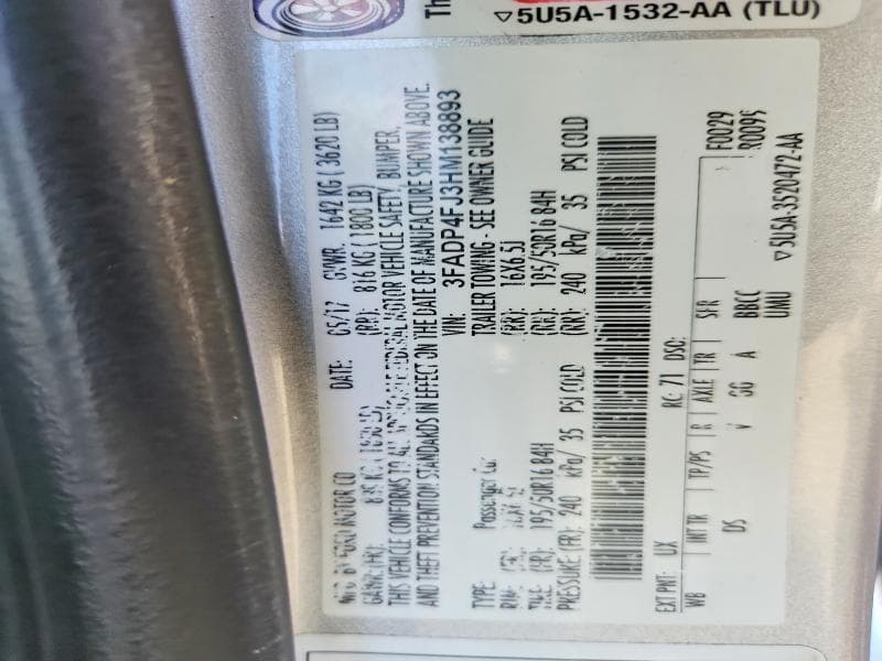 2017 FORD FIESTA TITANIUM TITANIUM 13