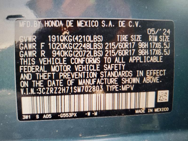 2025 HONDA HR-V EXL 13