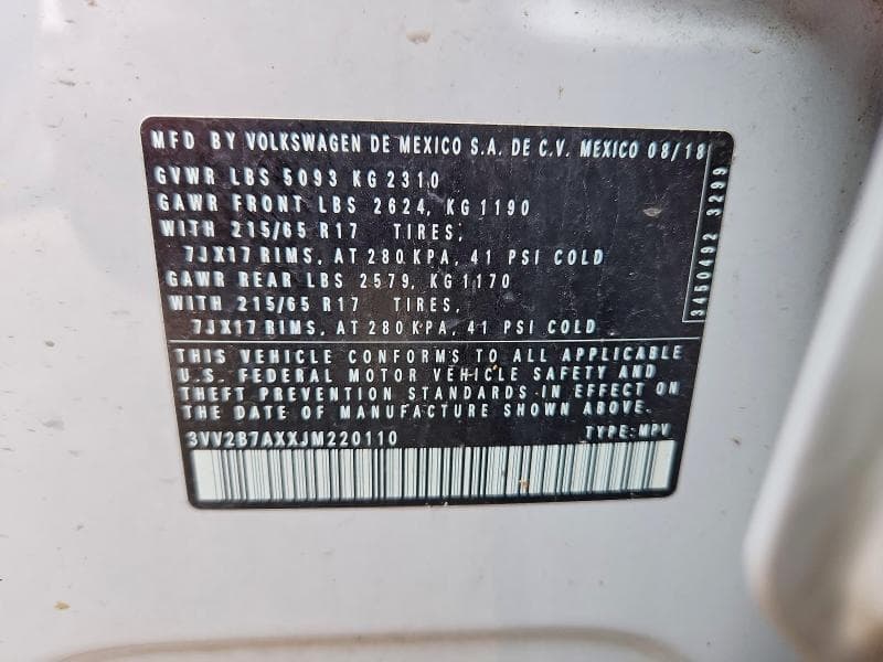 2018 VOLKSWAGEN TIGUAN SE/SEL 13
