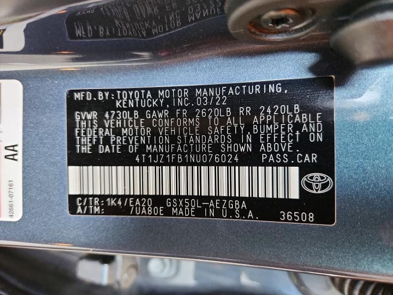 2022 TOYOTA AVALON XLE 12