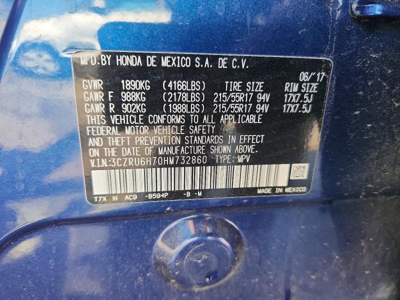 2017 HONDA HR-V EXL 13