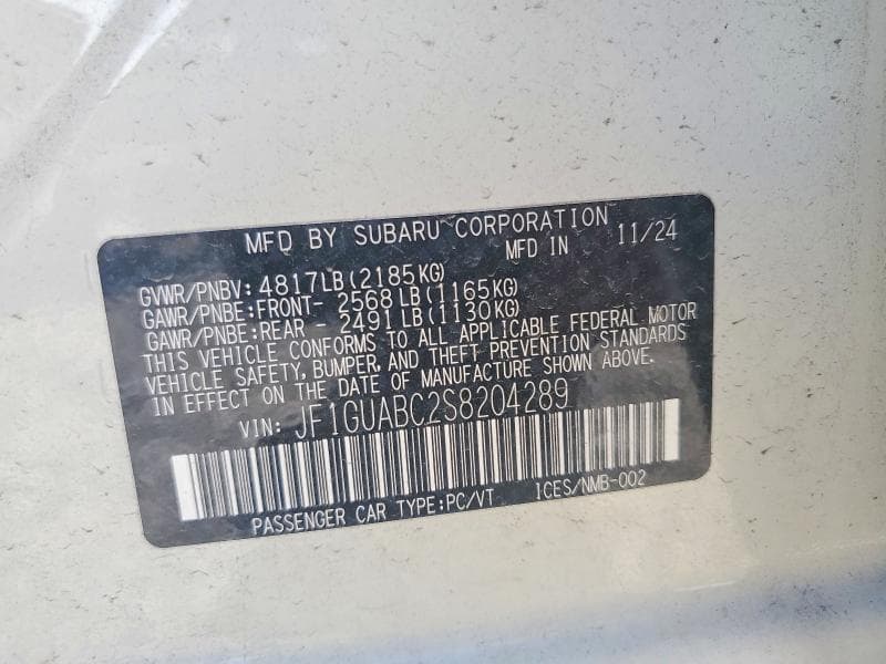 2025 SUBARU IMPREZA 12