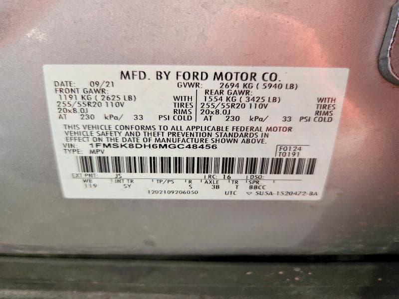 2021 FORD EXPLORER XLT 12