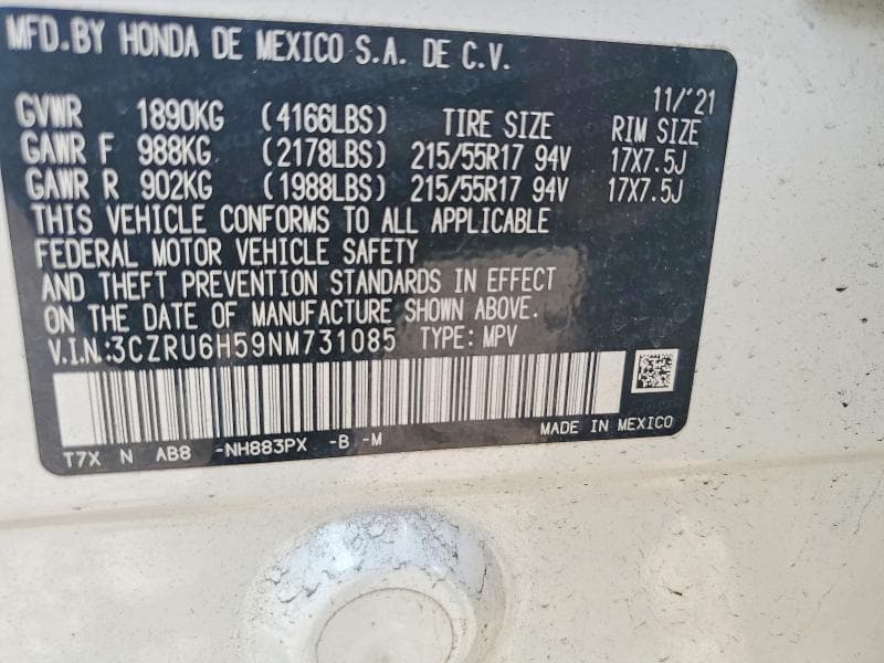 2022 HONDA HR-V EX 13