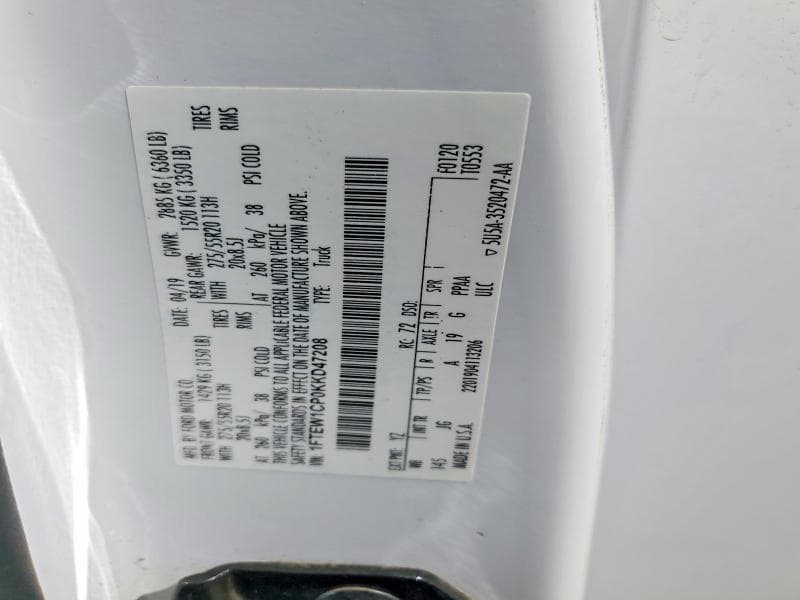 2019 FORD F150 SUPERCREW 12