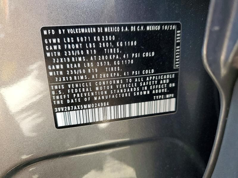 2021 VOLKSWAGEN TIGUAN SE 13