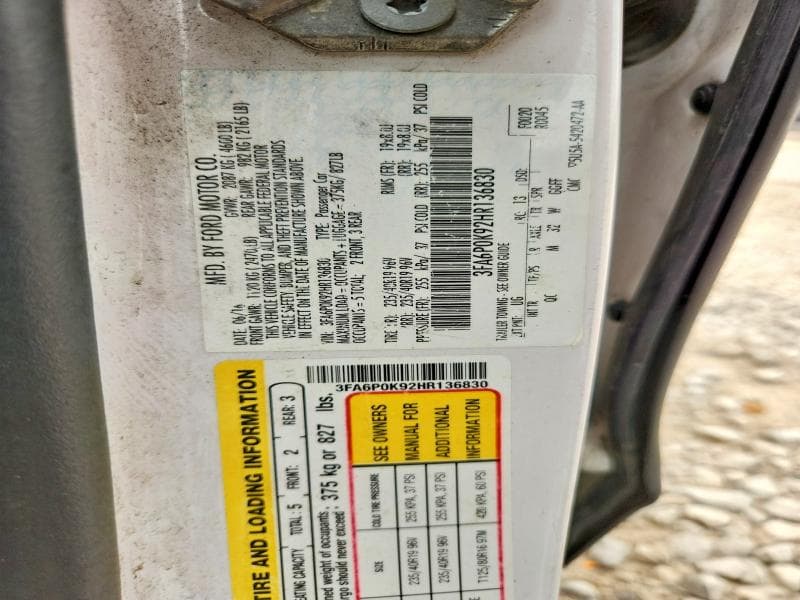 2017 FORD FUSION TITANIUM TITANIUM 12