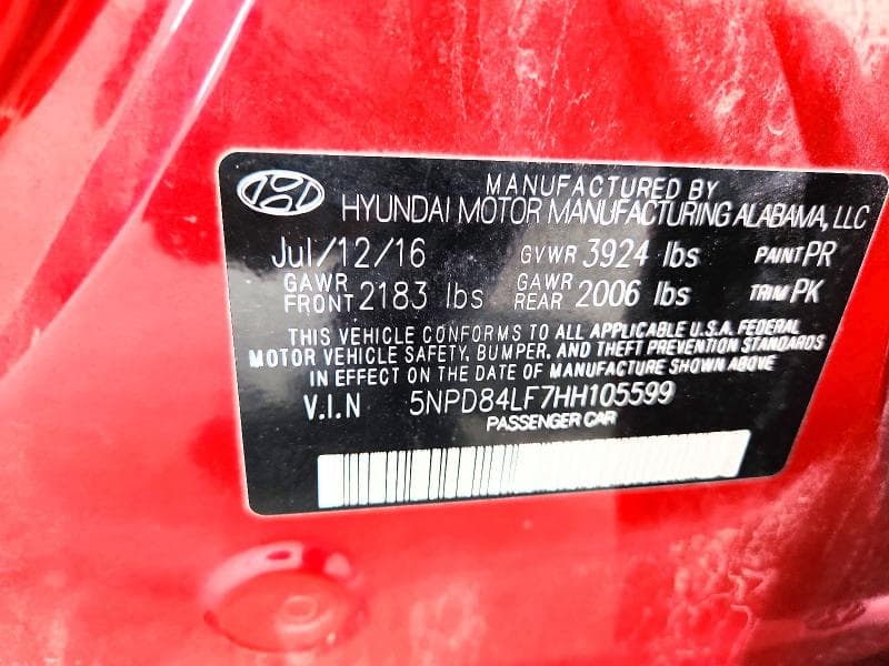 2017 HYUNDAI ELANTRA SE SE 12