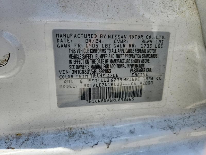 2024 NISSAN VERSA S 13
