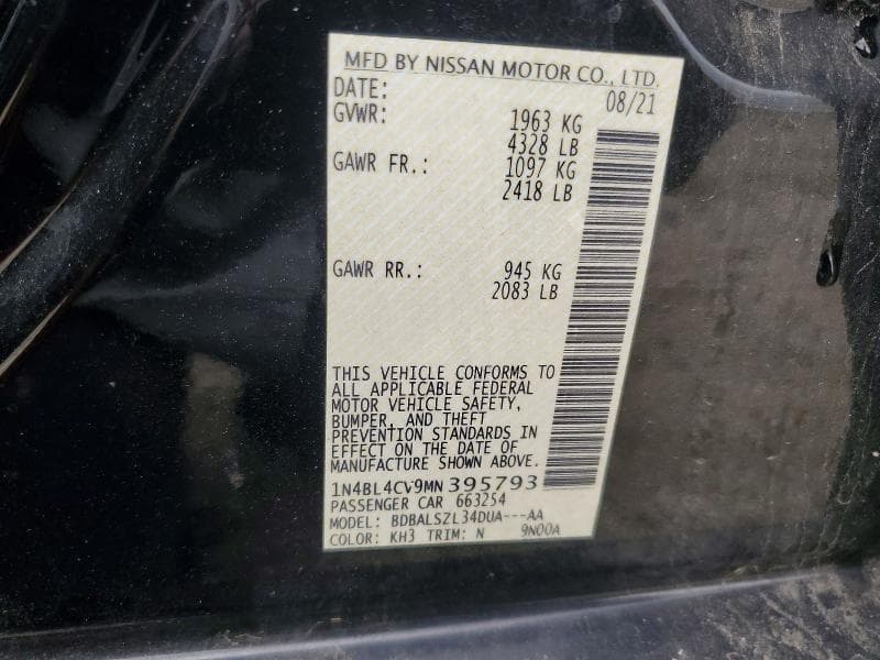 2021 NISSAN ALTIMA SR 12