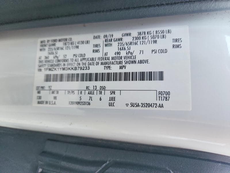 2019 FORD TRANSIT T-150 T-150 13