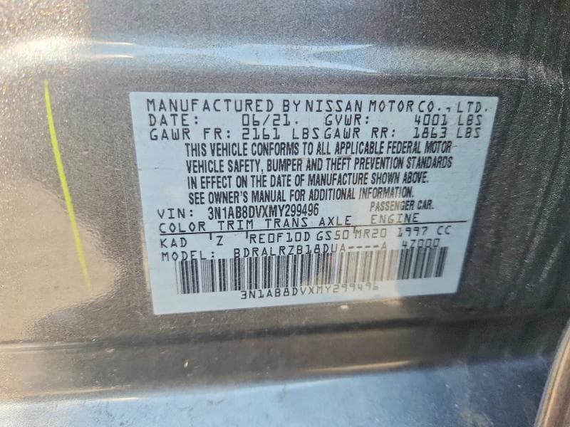 2021 NISSAN SENTRA SR 12