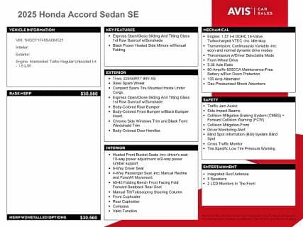 2025 HONDA ACCORD SE 12