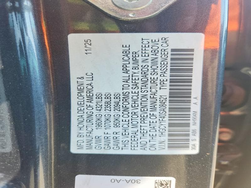 2025 HONDA ACCORD SE 13