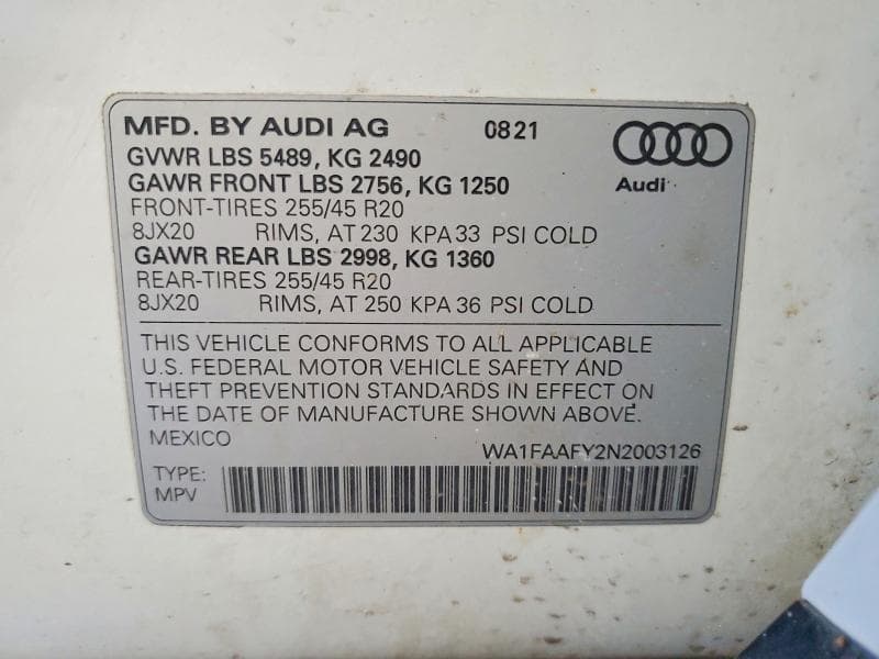 2022 AUDI Q5 PRESTIGE 45 13