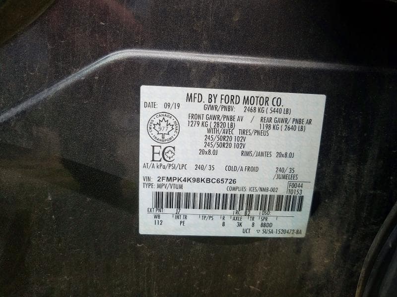 2019 FORD EDGE TITANIUM 13